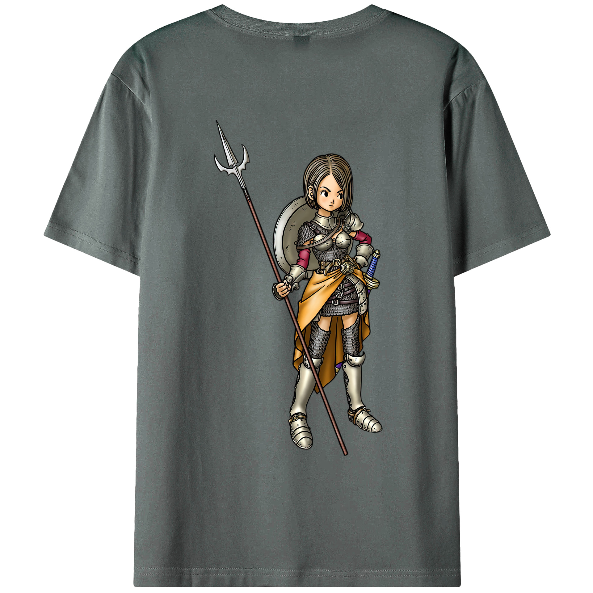 （画像用） ドラゴンクエスト Doragon Kuesuto Dragon Quest 綿100％ メンズ半袖Tシャツ（バックプリント） 通気性